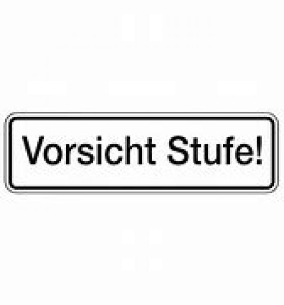 Schild Vorsicht Stufe